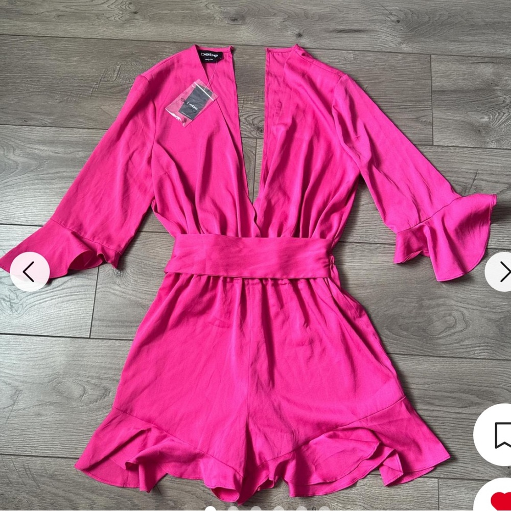 Bebe Fuchsia Ruffled Romper